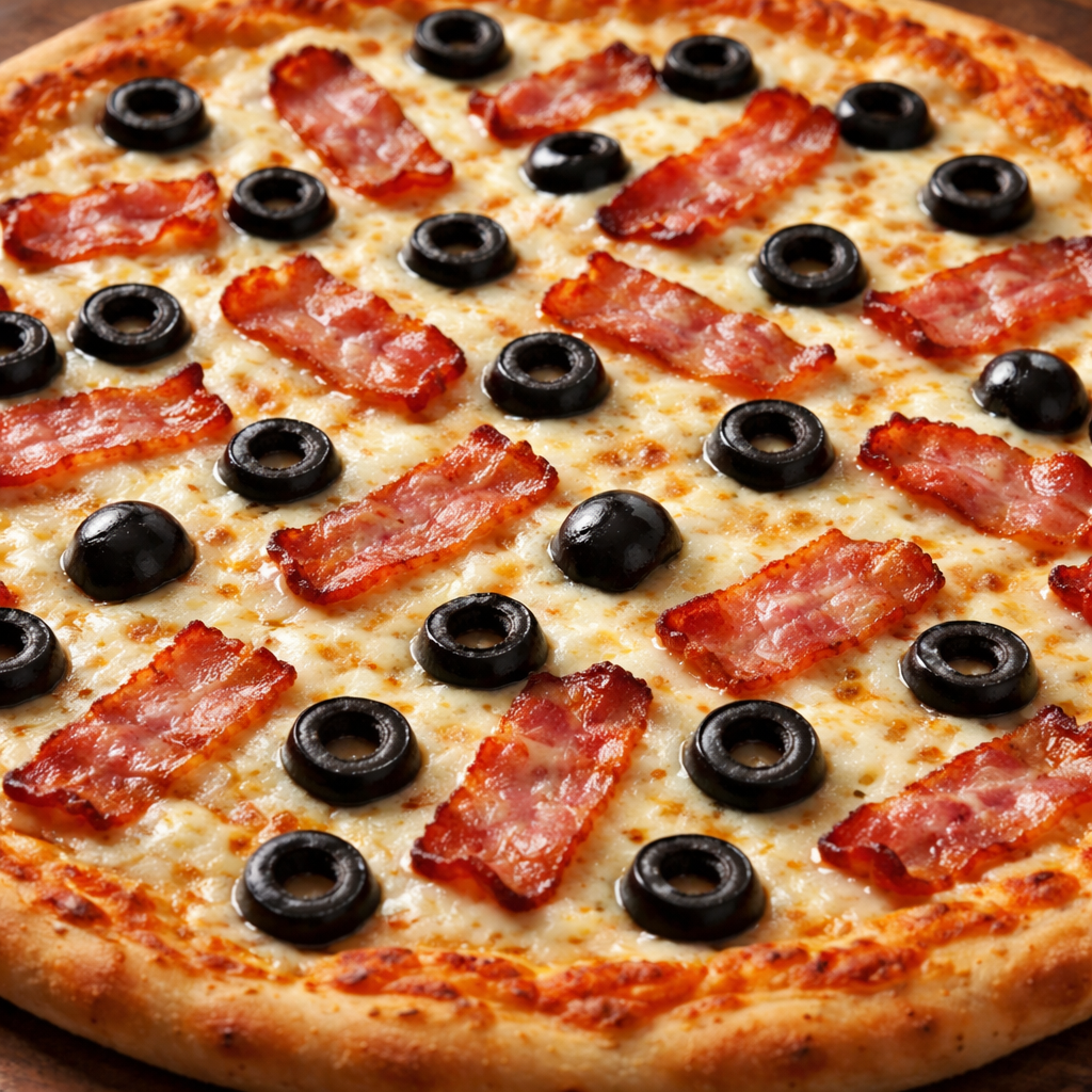 Pizza aux bacon et olives